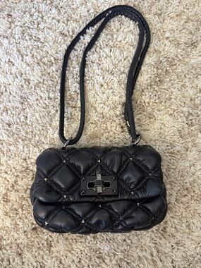 Valentino Black Quilted Crossbody Bag with Turn-Lock